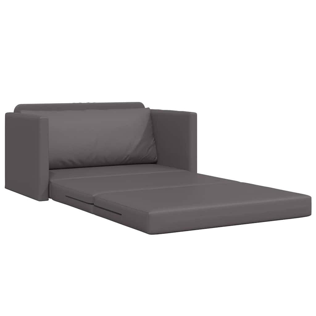 Sofa Bed Grey 124 x 71 x 78 cm Artificial Leather